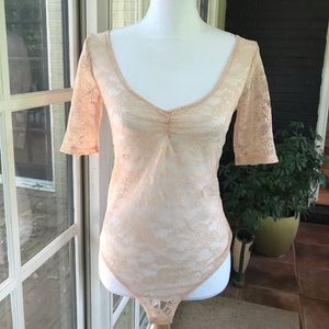 Zara blush lace bodysuit